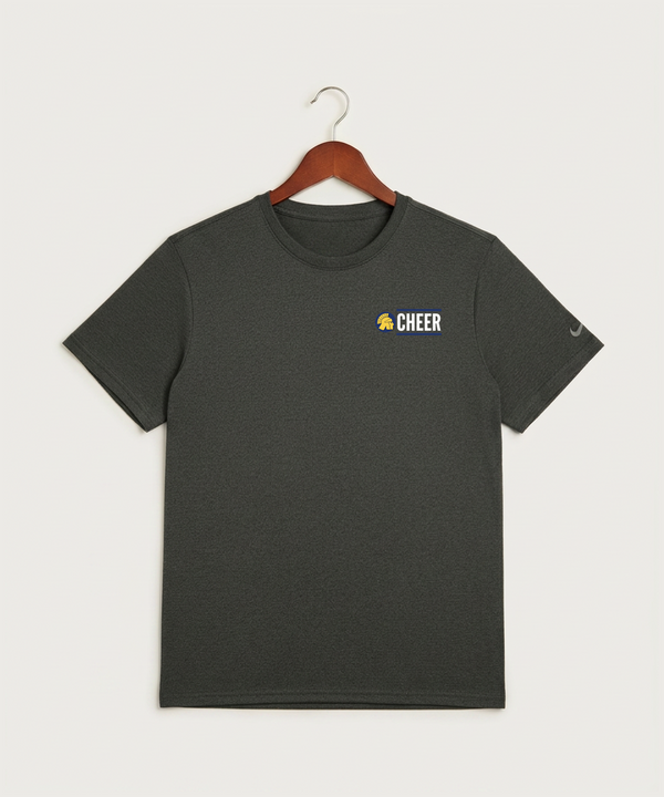 Wausau West High School Cheer - Dark Smoke Heather Nike Swoosh Sleeve rLegend Tee NKDX8730