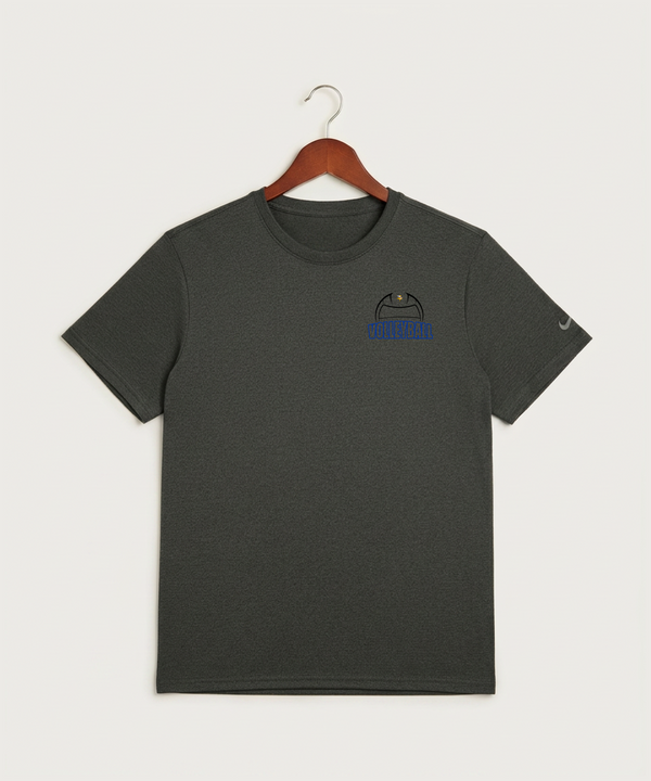 Hayfield High School Volleyball (Girls) - Dark Smoke Heather Nike Swoosh Sleeve rLegend Tee NKDX8730