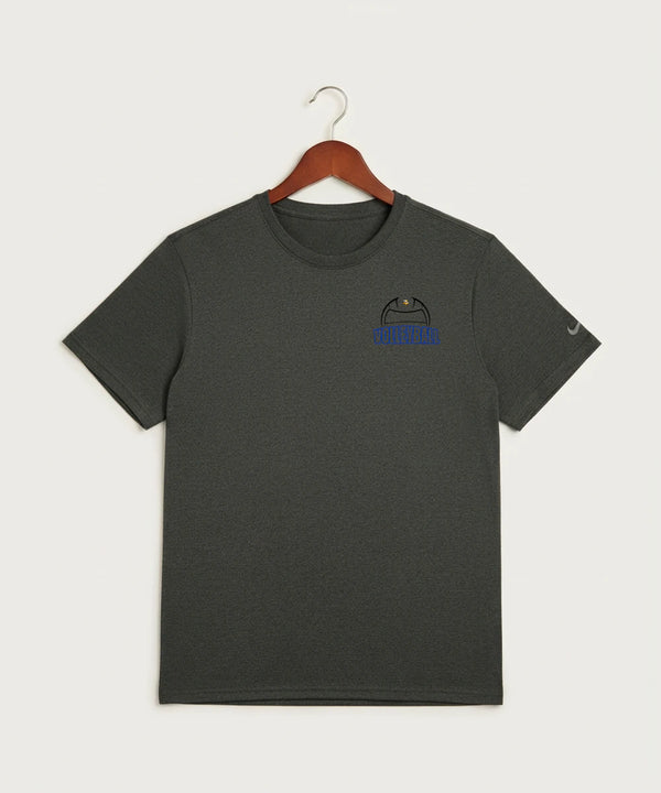 Hayfield High School Volleyball (Girls) - Dark Smoke Heather Nike Swoosh Sleeve rLegend Tee NKDX8730