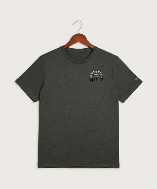 Janesville Waldorf Pemberton Volleyball (Girls) - Dark Smoke Heather Nike Swoosh Sleeve rLegend Tee NKDX8730