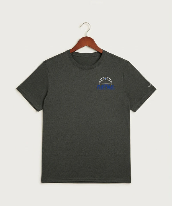 Owatonna High School Volleyball (Girls) - Dark Smoke Heather Nike Swoosh Sleeve rLegend Tee NKDX8730