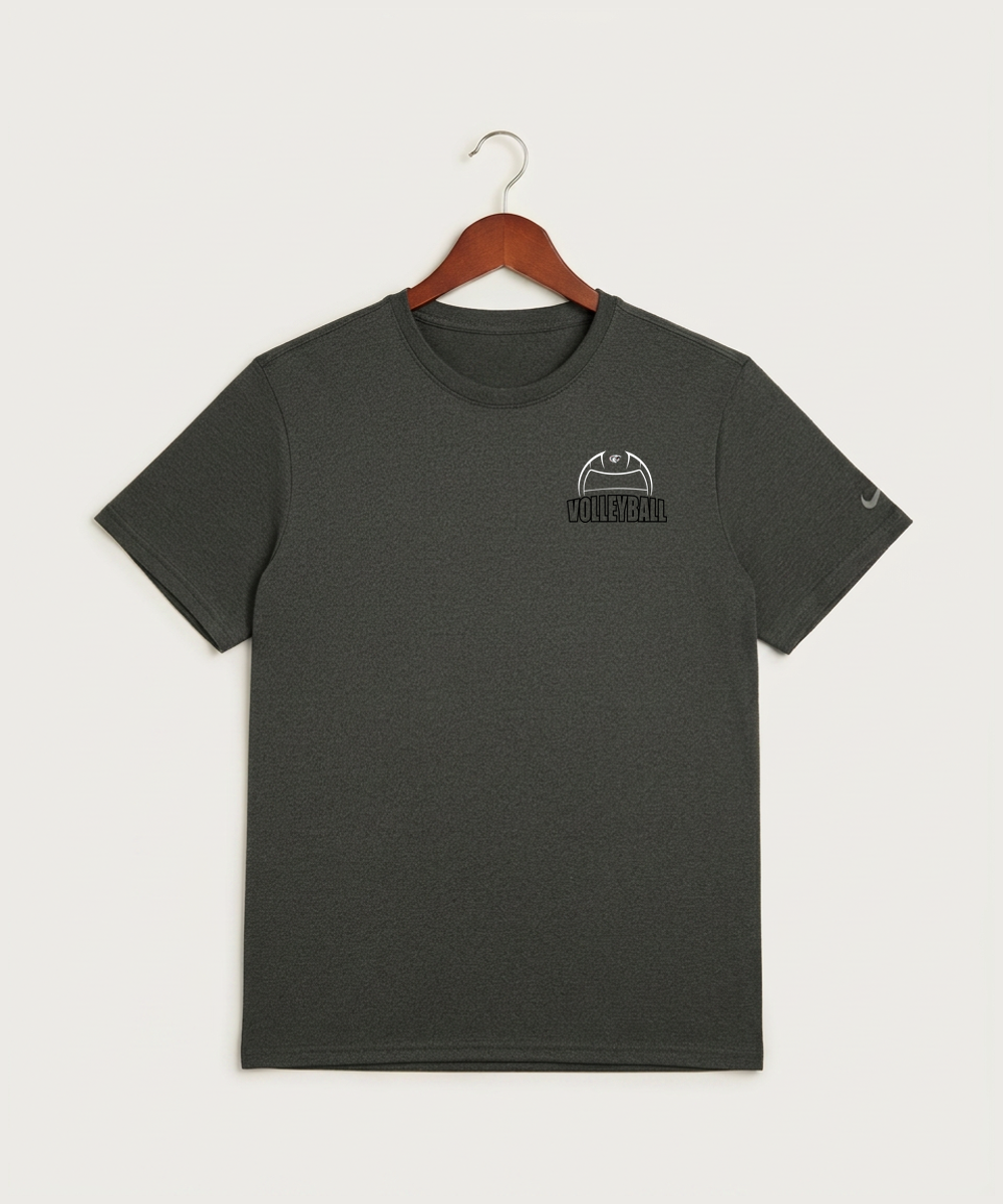 Triton High School Volleyball (Girls) - Dark Smoke Heather Nike Swoosh Sleeve rLegend Tee NKDX8730