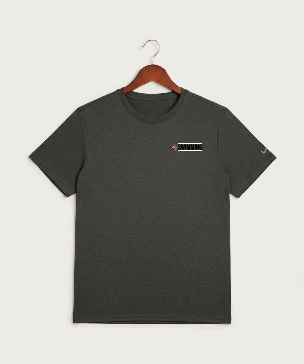 John Marshall High School Swim Dive Girls - Dark Smoke Heather Nike Swoosh Sleeve rLegend Tee NKDX8730