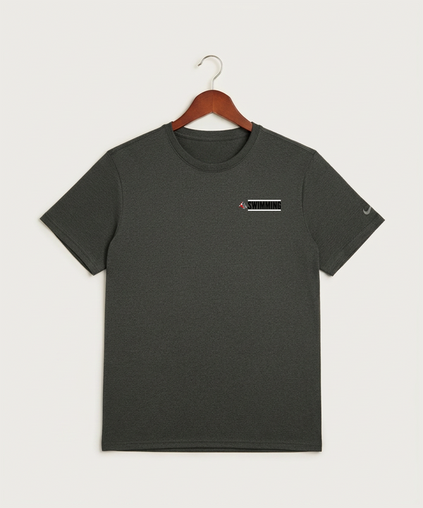 John Marshall High School Swim Dive Girls - Dark Smoke Heather Nike Swoosh Sleeve rLegend Tee NKDX8730
