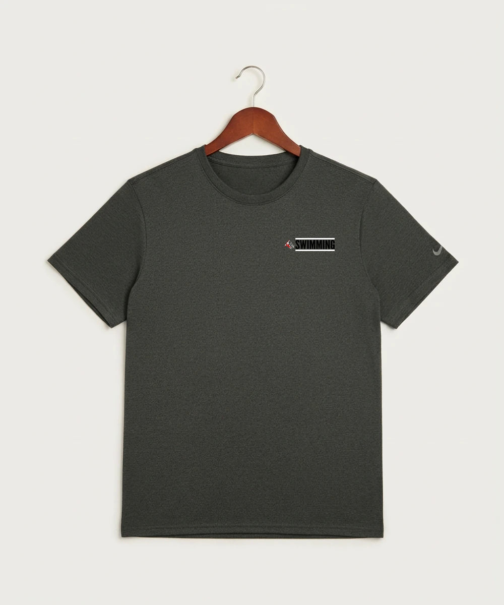 John Marshall High School Swim Dive Girls - Dark Smoke Heather Nike Swoosh Sleeve rLegend Tee NKDX8730