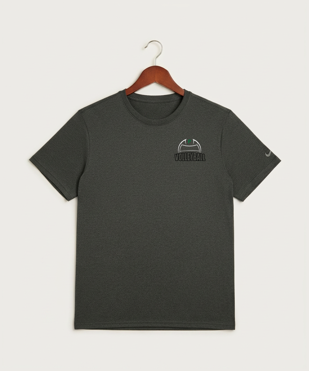 Pipestone Area High School Volleyball (Girls) - Dark Smoke Heather Nike Swoosh Sleeve rLegend Tee NKDX8730
