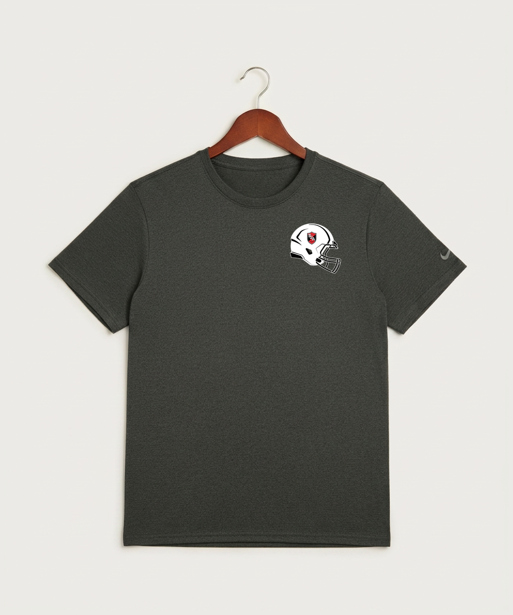 Saint James High School Football (Boys) - Dark Smoke Heather Nike Swoosh Sleeve rLegend Tee NKDX8730