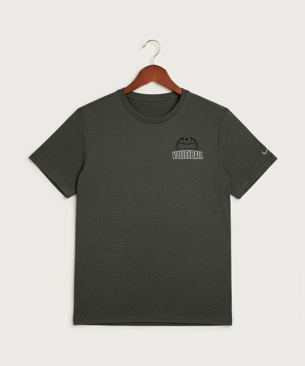 Tracy-Milroy-Balaton High School Volleyball (Girls) - Dark Smoke Heather Nike Swoosh Sleeve rLegend Tee NKDX8730