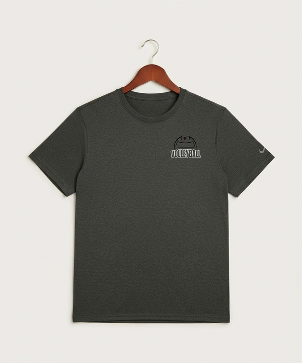 Tracy-Milroy-Balaton High School Volleyball (Girls) - Dark Smoke Heather Nike Swoosh Sleeve rLegend Tee NKDX8730