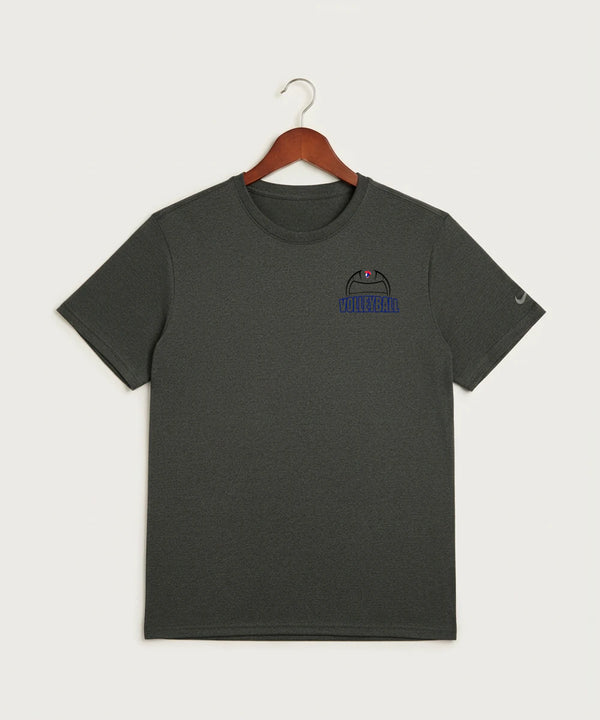 Hills-Beaver Creek High School Volleyball (Girls) - Dark Smoke Heather Nike Swoosh Sleeve rLegend Tee NKDX8730