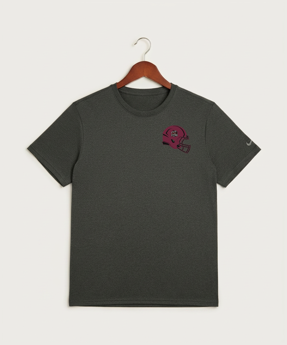 Yellow Medicine East High School Football (Boys) - Dark Smoke Heather Nike Swoosh Sleeve rLegend Tee NKDX8730