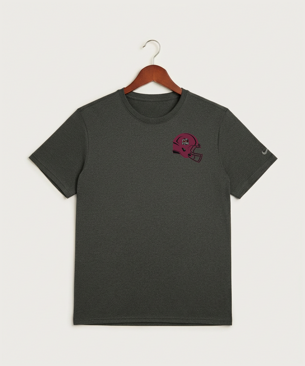 Yellow Medicine East High School Football (Boys) - Dark Smoke Heather Nike Swoosh Sleeve rLegend Tee NKDX8730