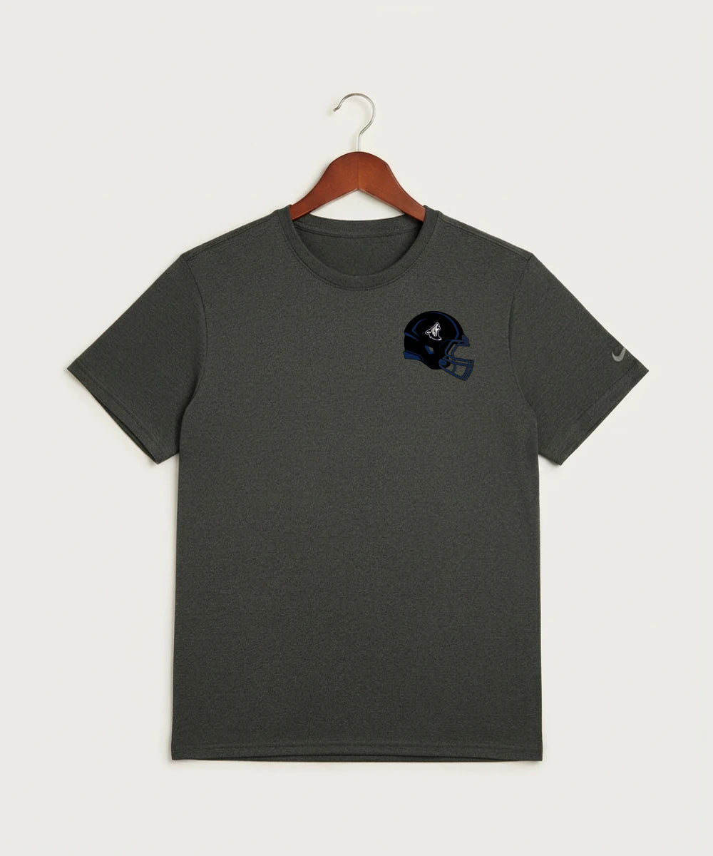 Heron Lake-Okabena High School Football (Boys) - Dark Smoke Heather Nike Swoosh Sleeve rLegend Tee NKDX8730