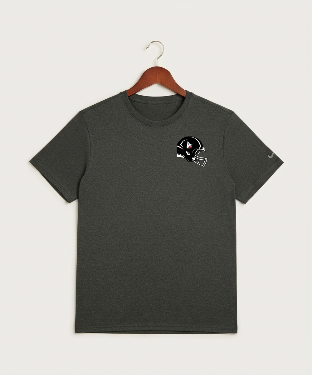 Detroit Lakes Community High School Football (Boys) - Dark Smoke Heather Nike Swoosh Sleeve rLegend Tee NKDX8730