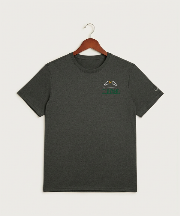 Nevis High School Volleyball (Girls) - Dark Smoke Heather Nike Swoosh Sleeve rLegend Tee NKDX8730