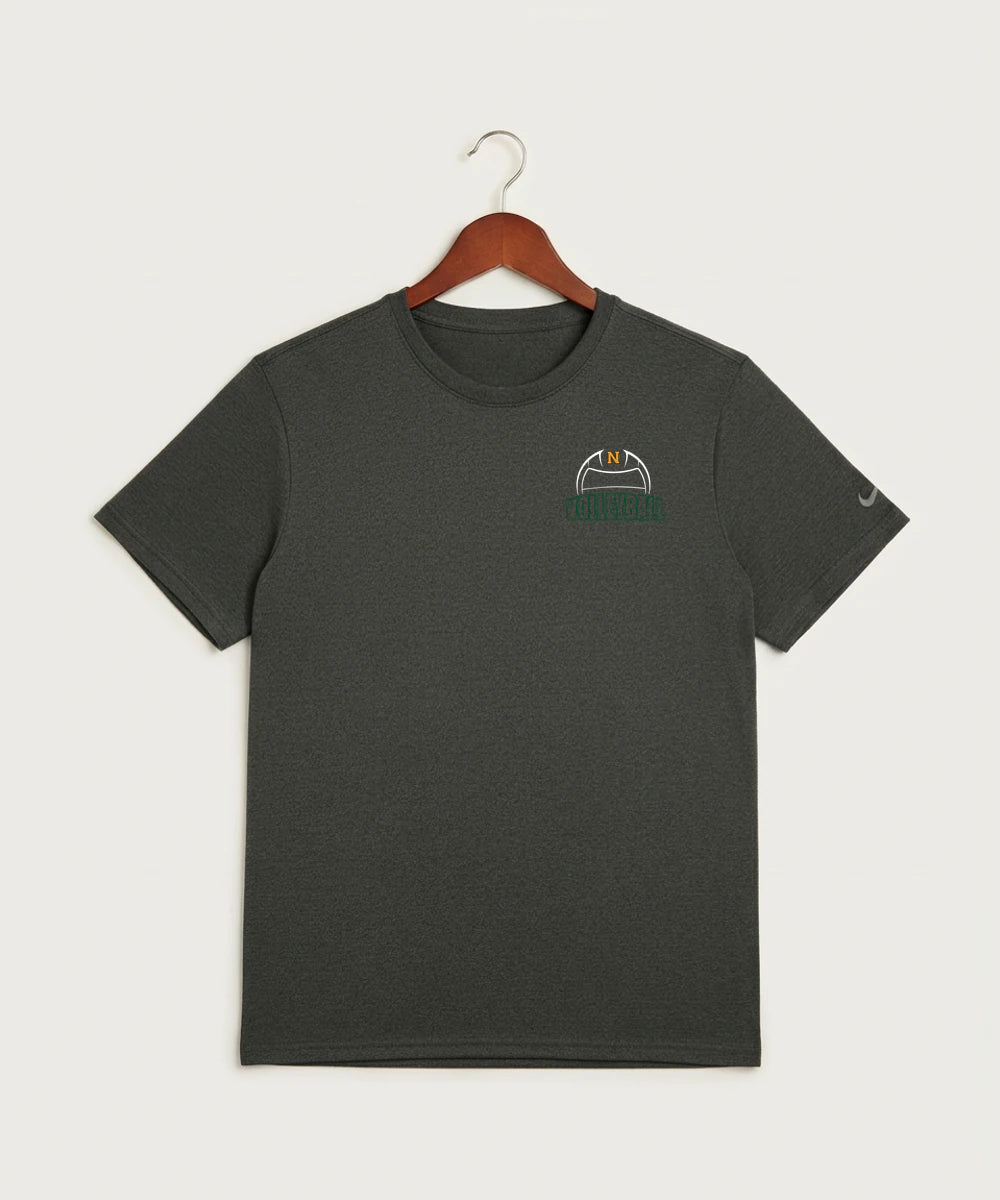 Nevis High School Volleyball (Girls) - Dark Smoke Heather Nike Swoosh Sleeve rLegend Tee NKDX8730