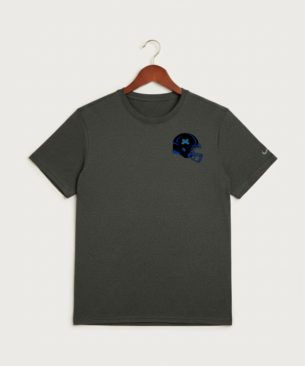 Minnewaska Area High School Football (Boys) - Dark Smoke Heather Nike Swoosh Sleeve rLegend Tee NKDX8730