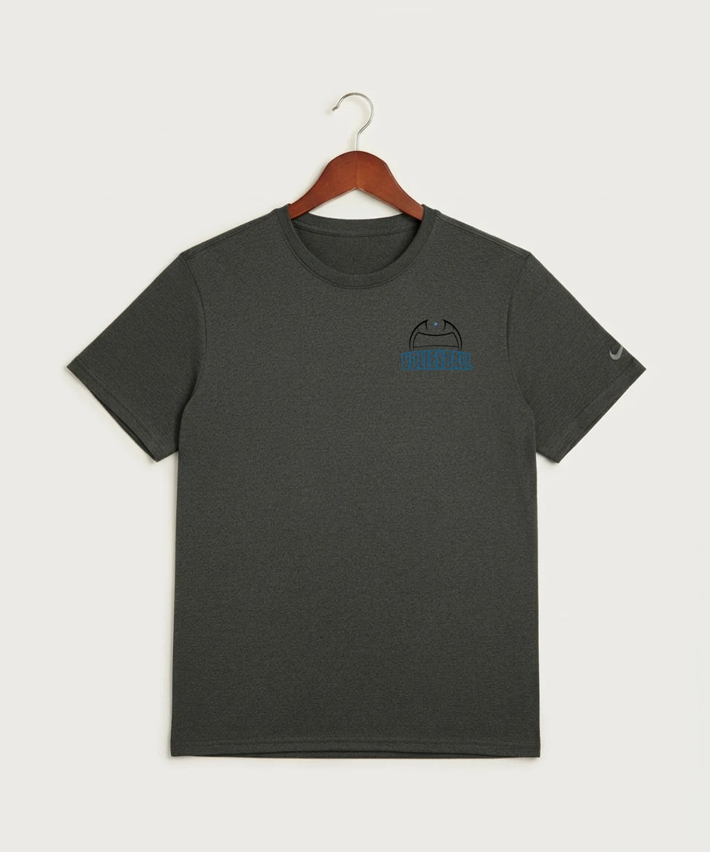 Eastview High School Volleyball (Girls) - Dark Smoke Heather Nike Swoosh Sleeve rLegend Tee NKDX8730