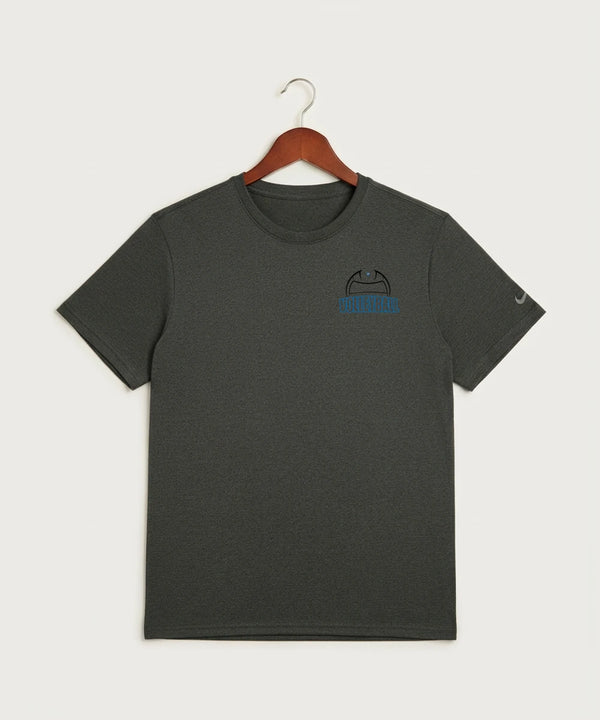 Eastview High School Volleyball (Girls) - Dark Smoke Heather Nike Swoosh Sleeve rLegend Tee NKDX8730