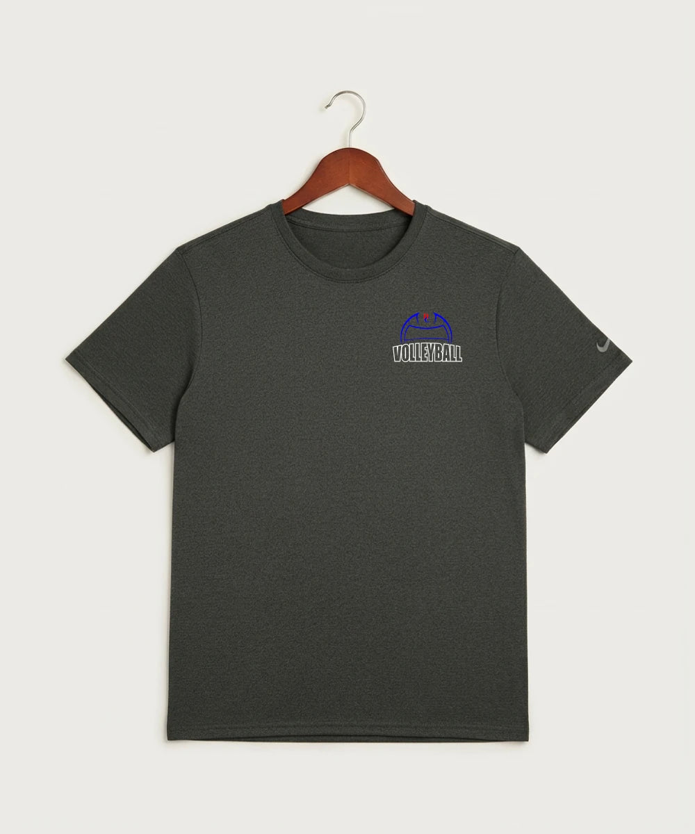 Davenport Central High School Volleyball (Girls) - Dark Smoke Heather Nike Swoosh Sleeve rLegend Tee NKDX8730