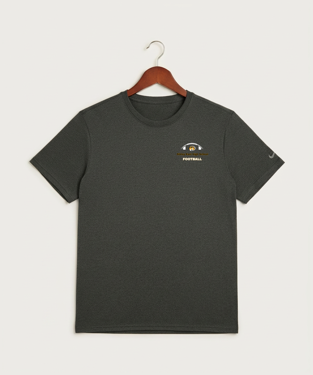 Sibley East High School Football (Boys) - Dark Smoke Heather Nike Swoosh Sleeve rLegend Tee NKDX8730