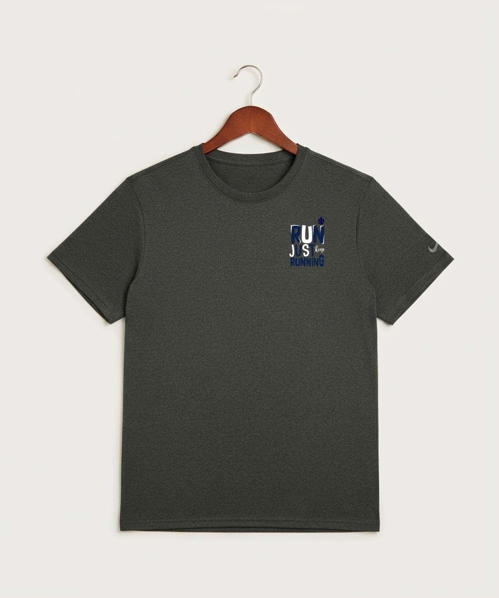 Saint Peter High School Athletics - Dark Smoke Heather Nike Swoosh Sleeve rLegend Tee NKDX8730