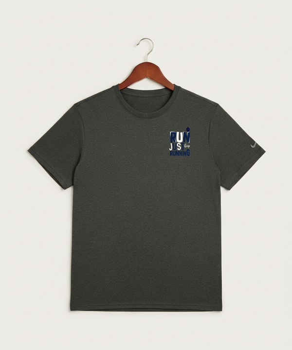 Saint Peter High School Athletics - Dark Smoke Heather Nike Swoosh Sleeve rLegend Tee NKDX8730