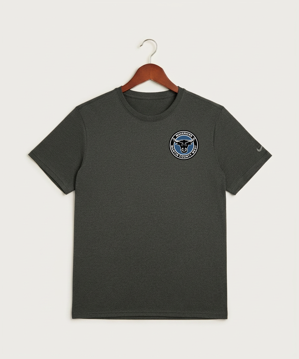 Martin County West High School Football (Boys) - Dark Smoke Heather Nike Swoosh Sleeve rLegend Tee NKDX8730