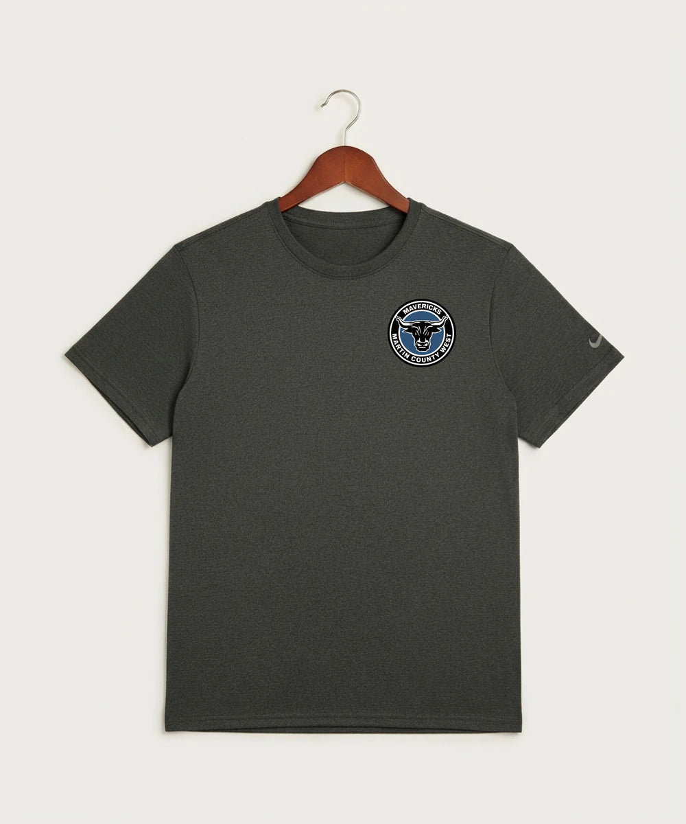 Martin County West High School Football (Boys) - Dark Smoke Heather Nike Swoosh Sleeve rLegend Tee NKDX8730