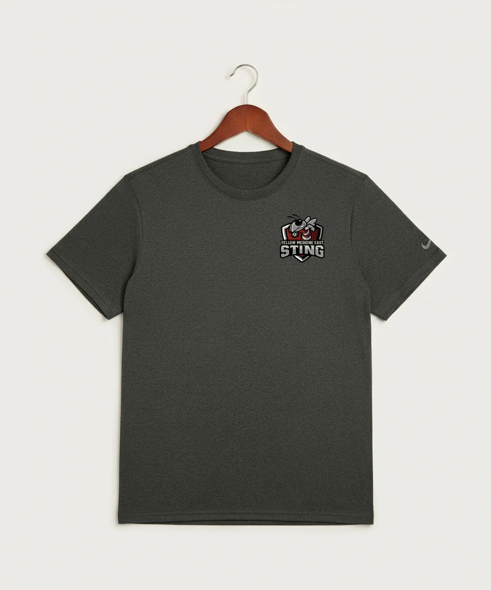 Yellow Medicine East High School Athletics - Dark Smoke Heather Nike Swoosh Sleeve rLegend Tee NKDX8730
