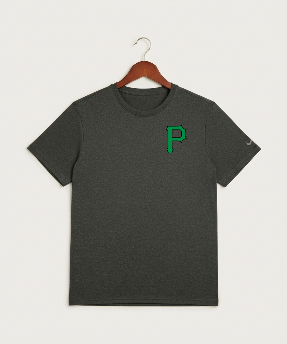 Pipestone Area High School Volleyball (Girls) - Dark Smoke Heather Nike Swoosh Sleeve rLegend Tee NKDX8730