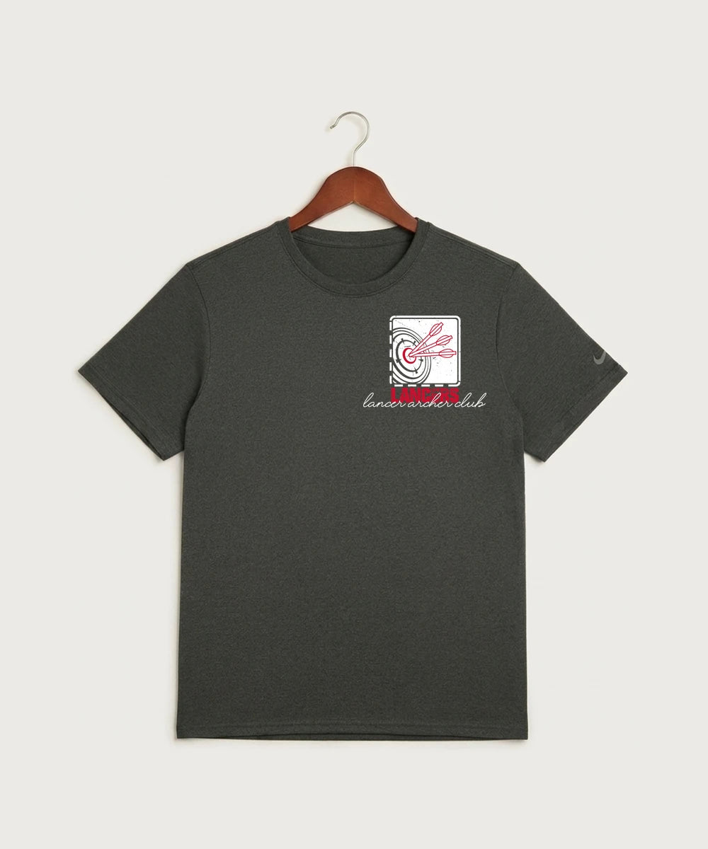 Lancer Archer Club Archery Team Store - Dark Smoke Heather Nike Swoosh Sleeve rLegend Tee NKDX8730