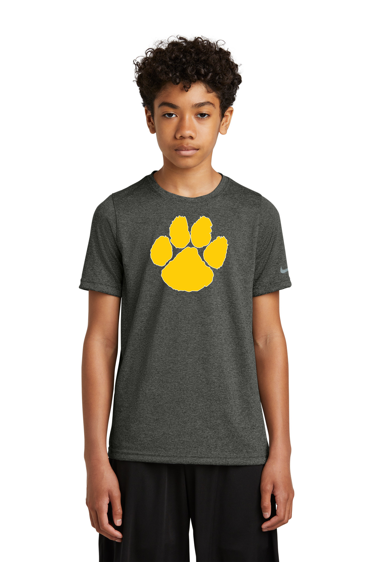 PEM Football - Dark Smoke Heather Nike Youth Swoosh Sleeve rLegend Tee NKDX8787