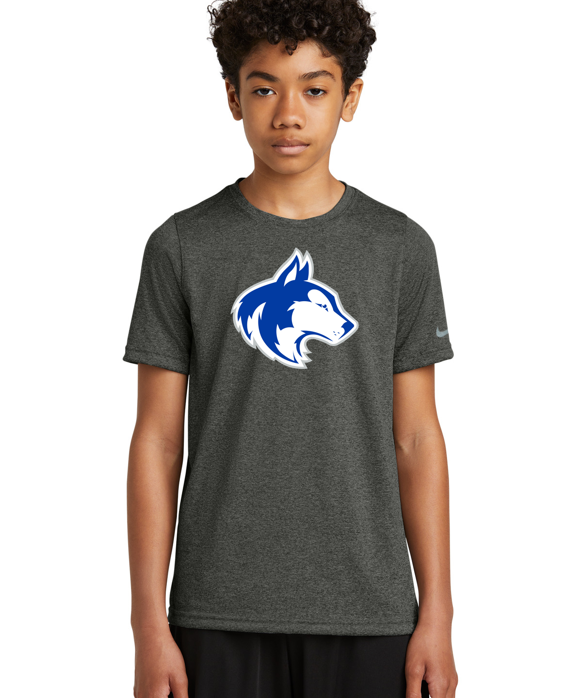 Owatonna Volleyball - Dark Smoke Heather Nike Youth Swoosh Sleeve rLegend Tee NKDX8787