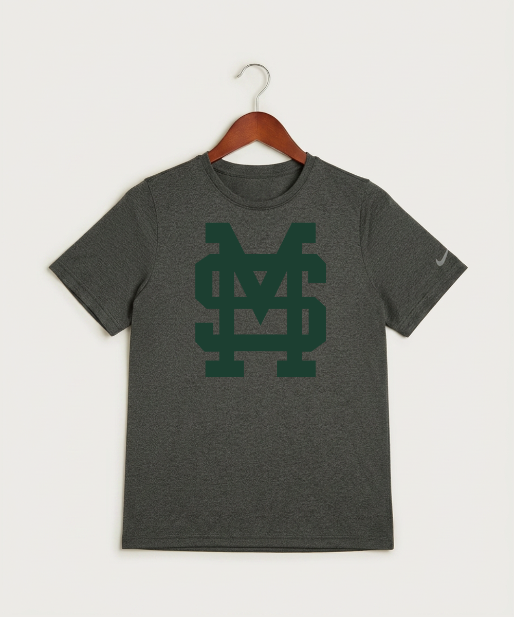 Sleepy Eye St. Mary's High School Athletics Coed - Dark Smoke Heather Nike Youth Swoosh Sleeve rLegend Tee NKDX8787