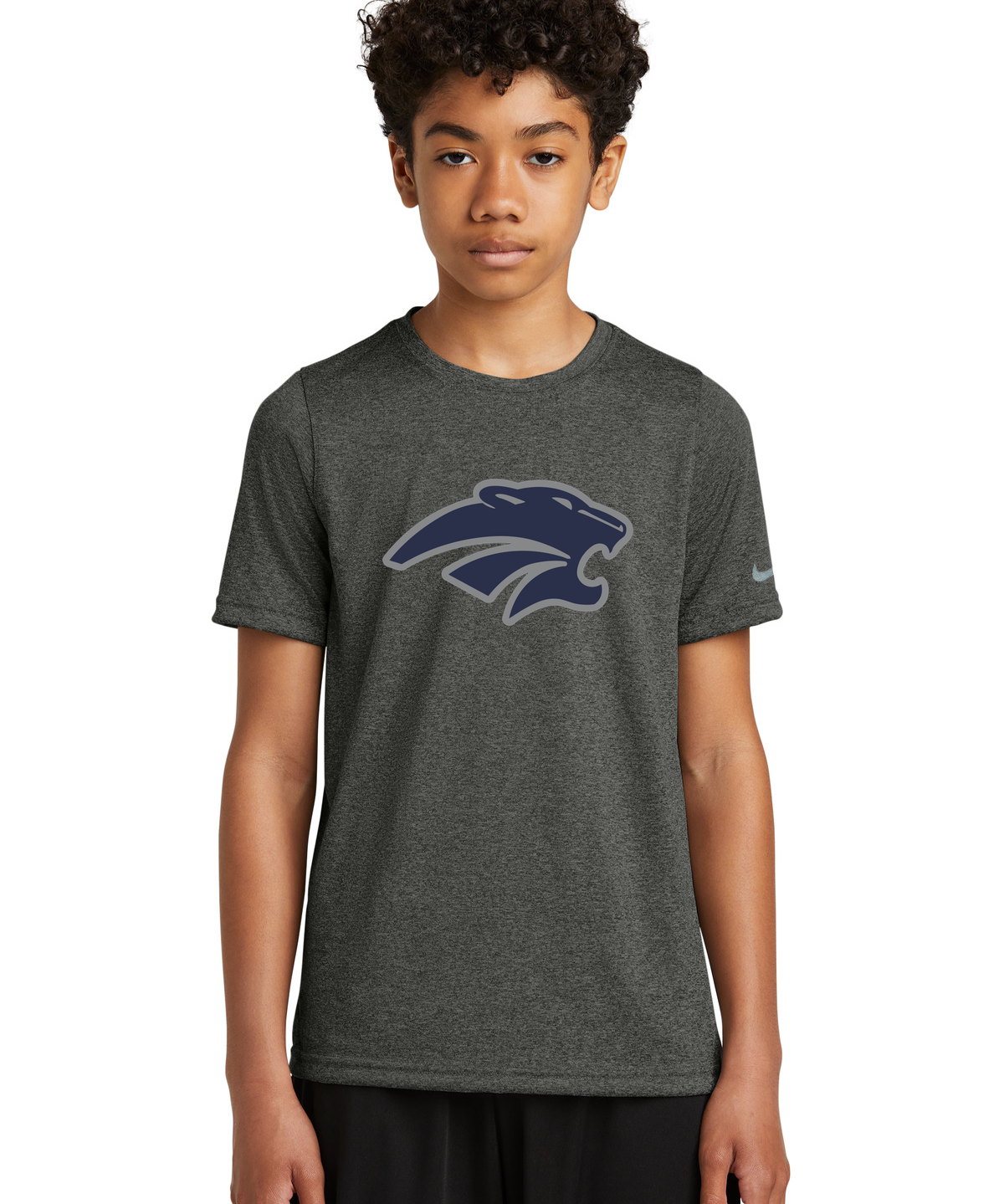 Zumbrota-Mazeppa Volleyball - Dark Smoke Heather Nike Youth Swoosh Sleeve rLegend Tee NKDX8787