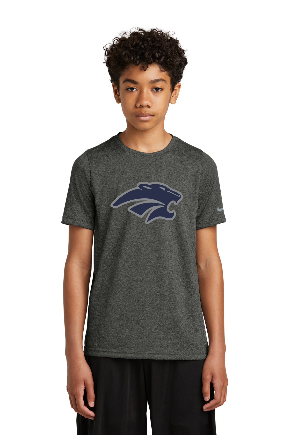 Zumbrota-Mazeppa Volleyball - Dark Smoke Heather Nike Youth Swoosh Sleeve rLegend Tee NKDX8787