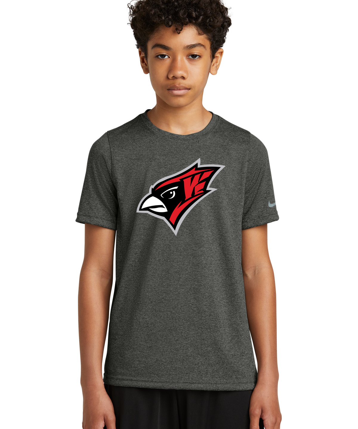 Willmar Athletics - Dark Smoke Heather Nike Youth Swoosh Sleeve rLegend Tee NKDX8787