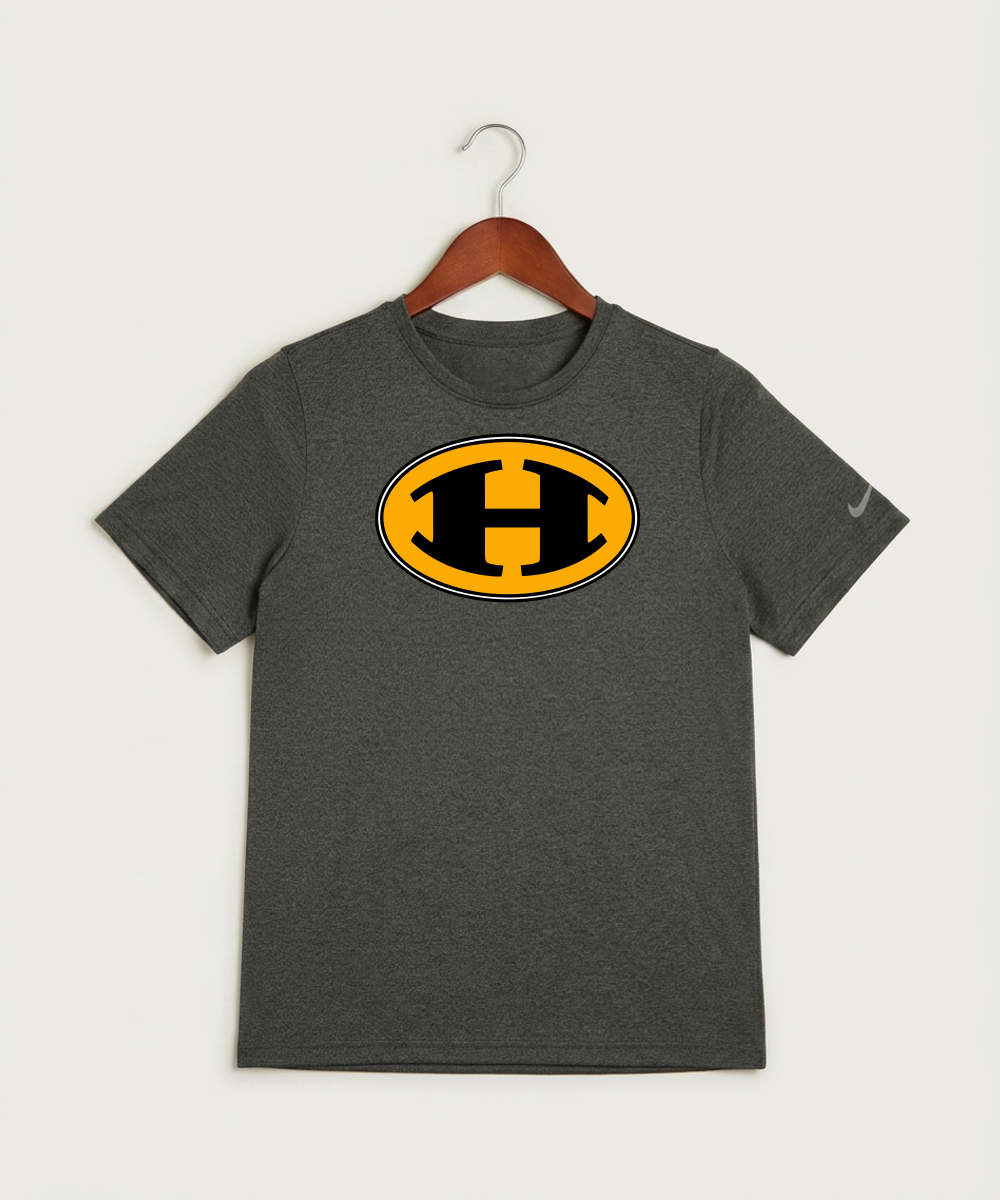 Hutchinson High School Football (Boys) - Dark Smoke Heather Nike Youth Swoosh Sleeve rLegend Tee NKDX8787