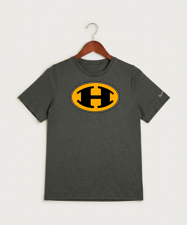 Hutchinson High School Football (Boys) - Dark Smoke Heather Nike Youth Swoosh Sleeve rLegend Tee NKDX8787