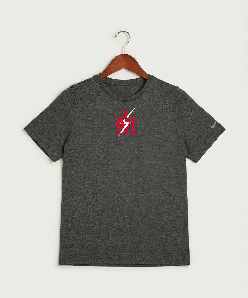 John Marshall High School Cross Country (Coed) - Dark Smoke Heather Nike Youth Swoosh Sleeve rLegend Tee NKDX8787