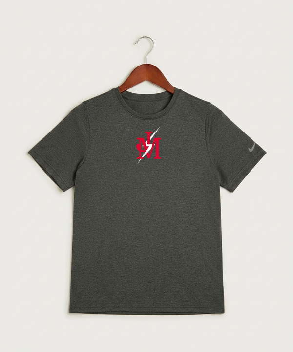 John Marshall High School Cross Country (Coed) - Dark Smoke Heather Nike Youth Swoosh Sleeve rLegend Tee NKDX8787