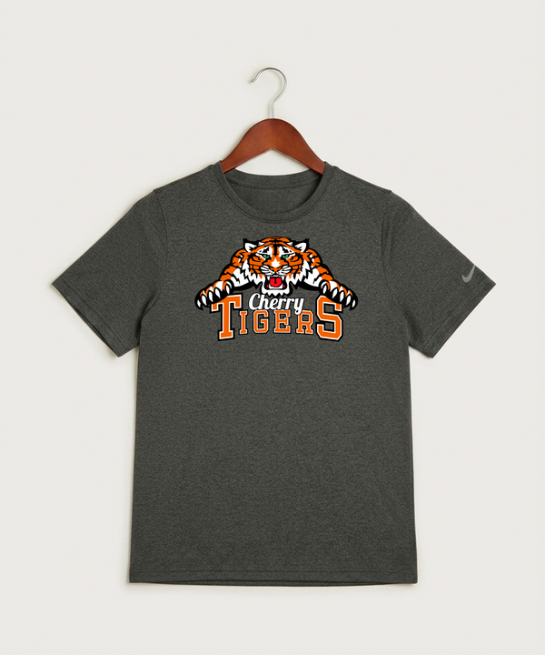 Cherry High School Athletics Coed - Dark Smoke Heather Nike Youth Swoosh Sleeve rLegend Tee NKDX8787