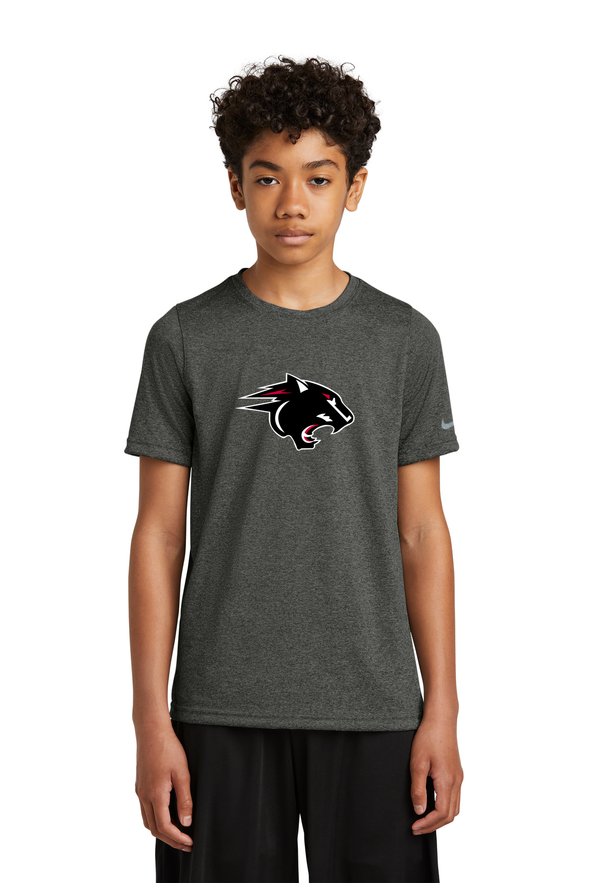 NRHEG Football - Dark Smoke Heather Nike Youth Swoosh Sleeve rLegend Tee NKDX8787