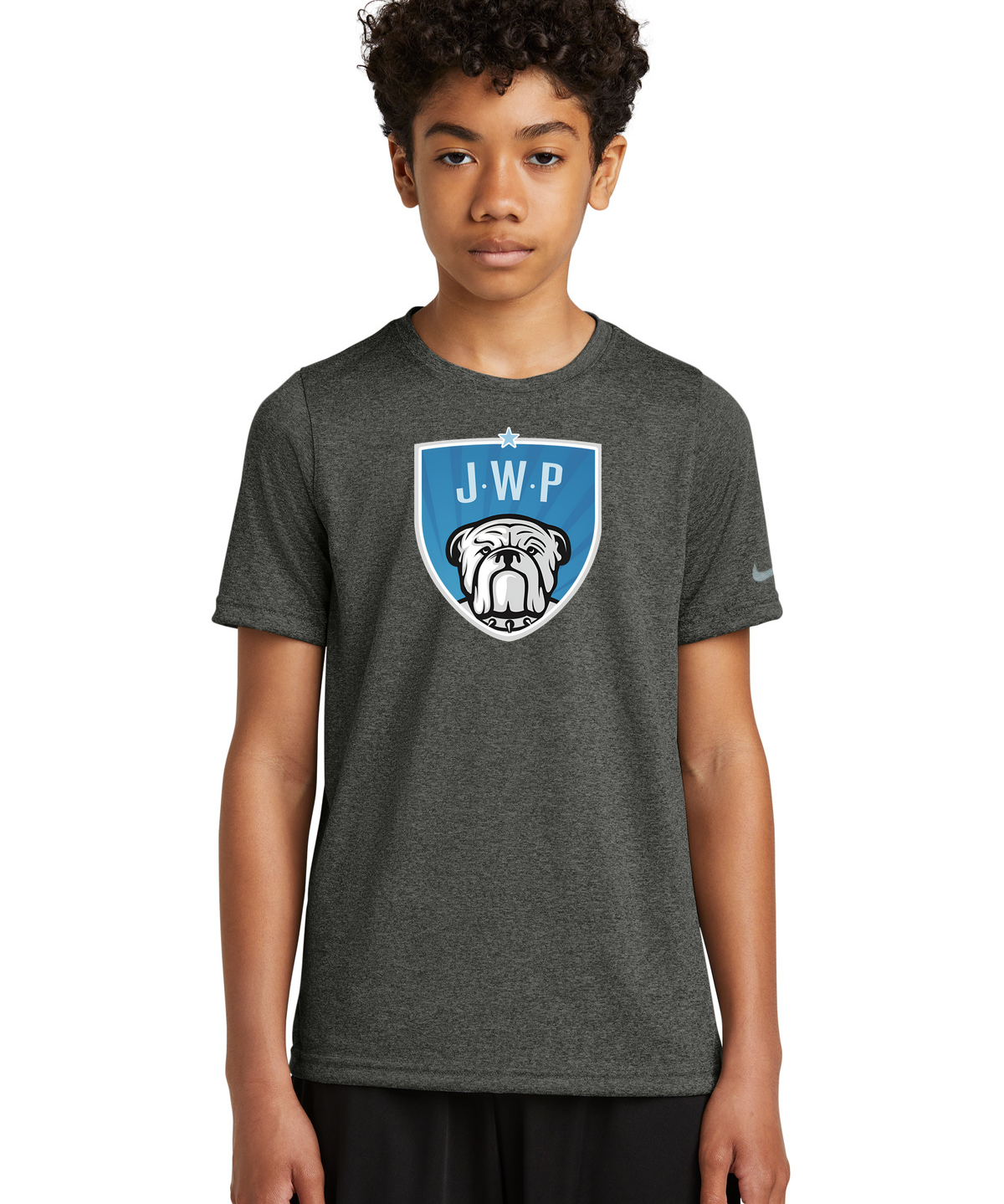 JWP Football - Dark Smoke Heather Nike Youth Swoosh Sleeve rLegend Tee NKDX8787