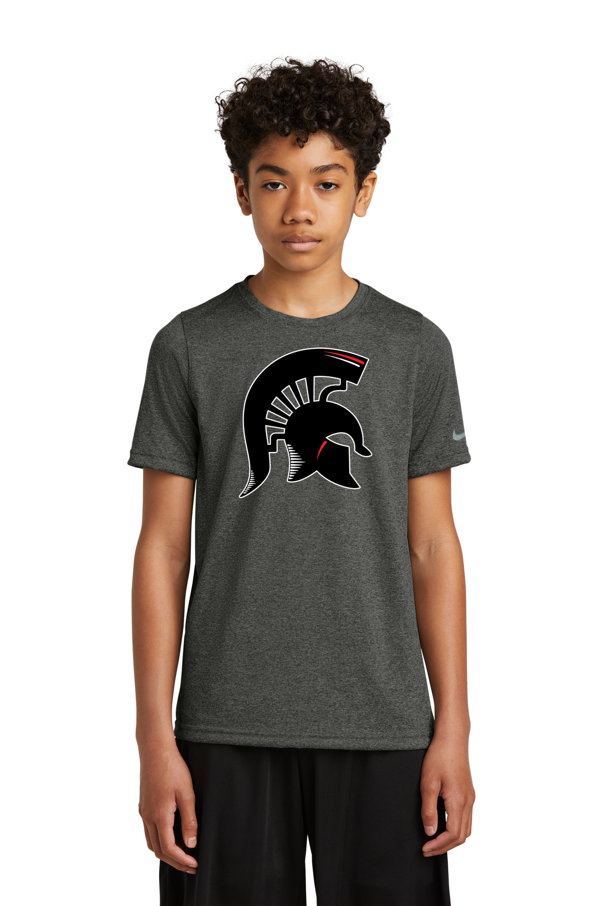 BOLD Football - Dark Smoke Heather Nike Youth Swoosh Sleeve rLegend Tee NKDX8787