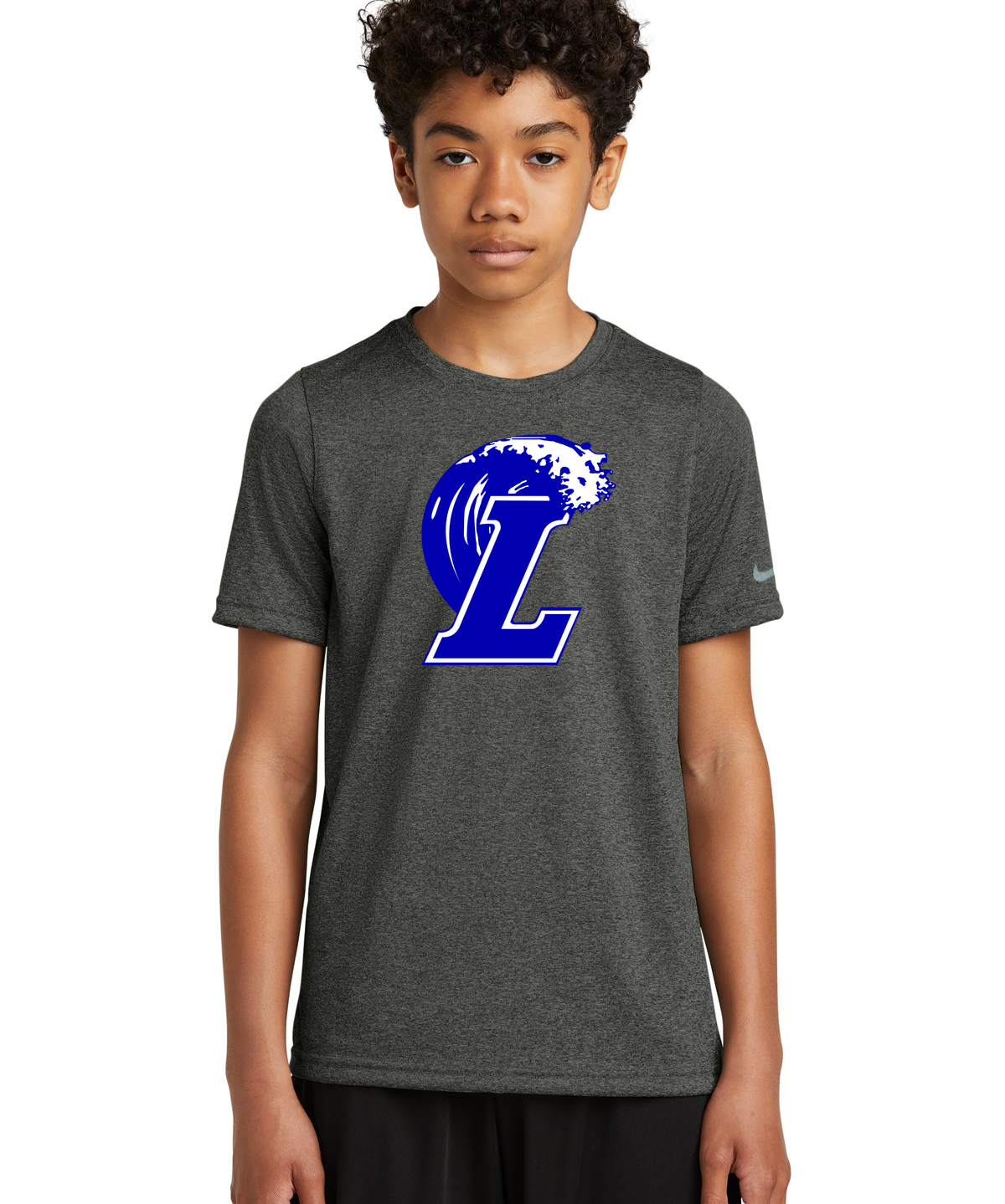 Lakeview Football - Dark Smoke Heather Nike Youth Swoosh Sleeve rLegend Tee NKDX8787