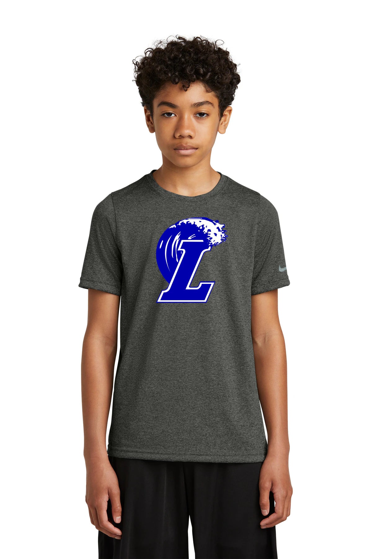 Lakeview Football - Dark Smoke Heather Nike Youth Swoosh Sleeve rLegend Tee NKDX8787