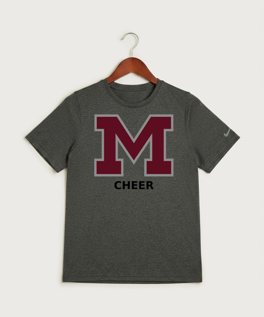 Moline Cheer general - Dark Smoke Heather Nike Youth Swoosh Sleeve rLegend Tee NKDX8787