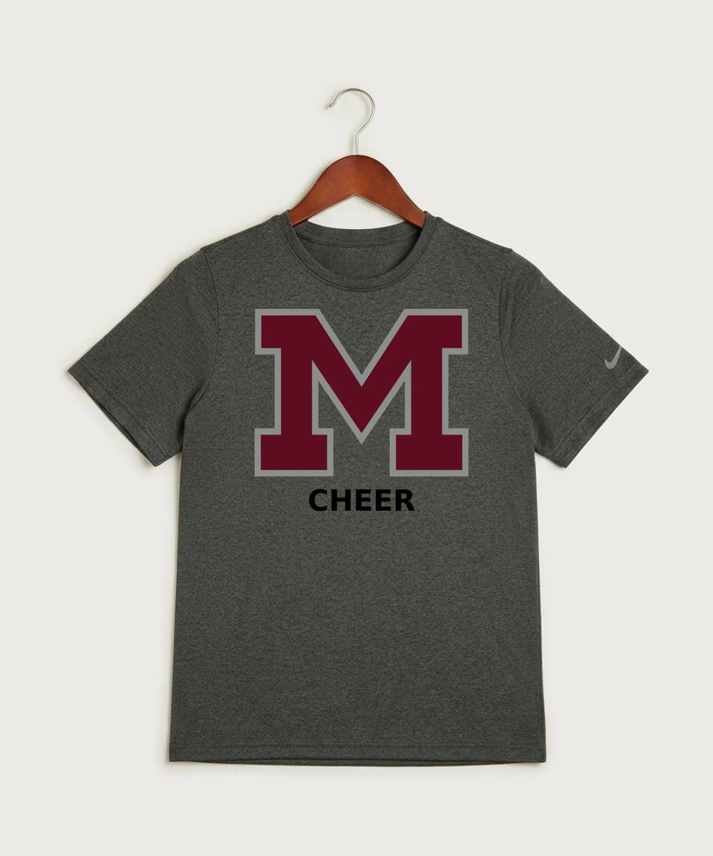 Moline Cheer general - Dark Smoke Heather Nike Youth Swoosh Sleeve rLegend Tee NKDX8787